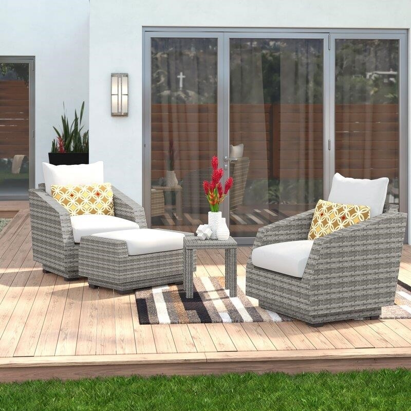 Castelli Wicker/Rattan 2 - Person Seating Group with Cushions-furniture