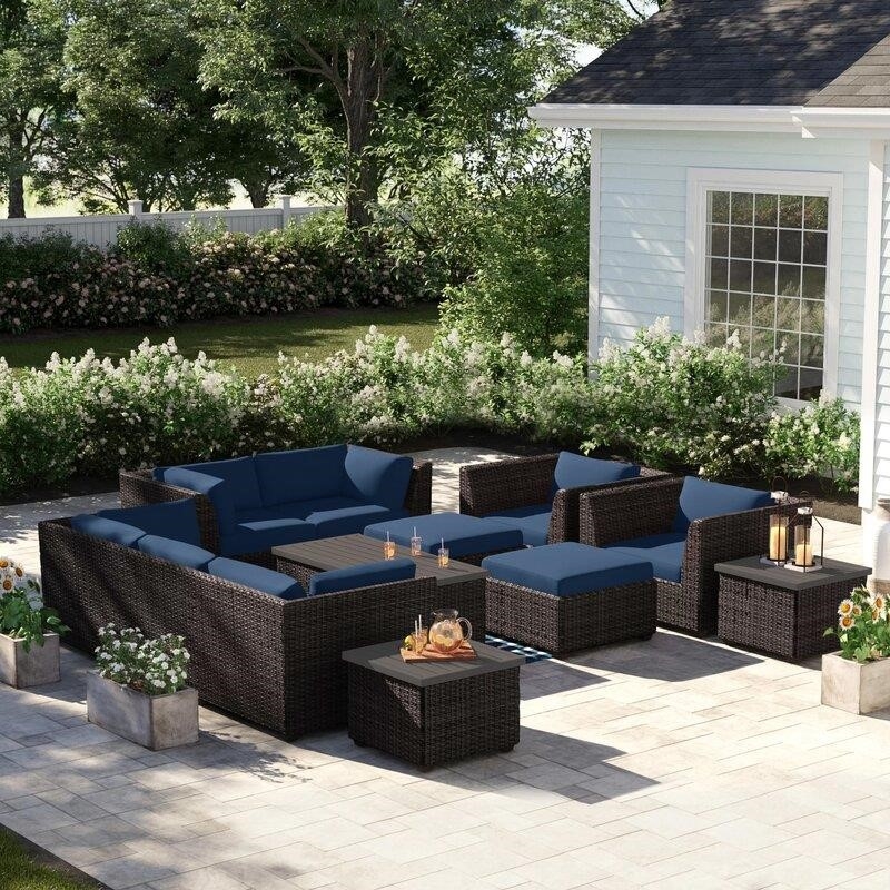 Tegan Wicker/Rattan 7 - Person Seating Group with Cushions-furniture