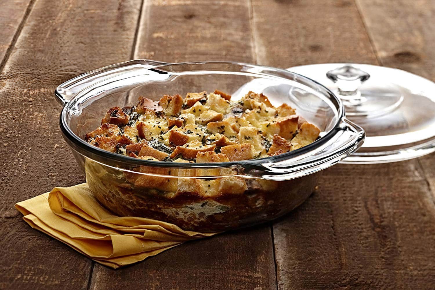 Anchor Hocking Premium Glass Casserole Baking Dish, Clear, 2 Quart