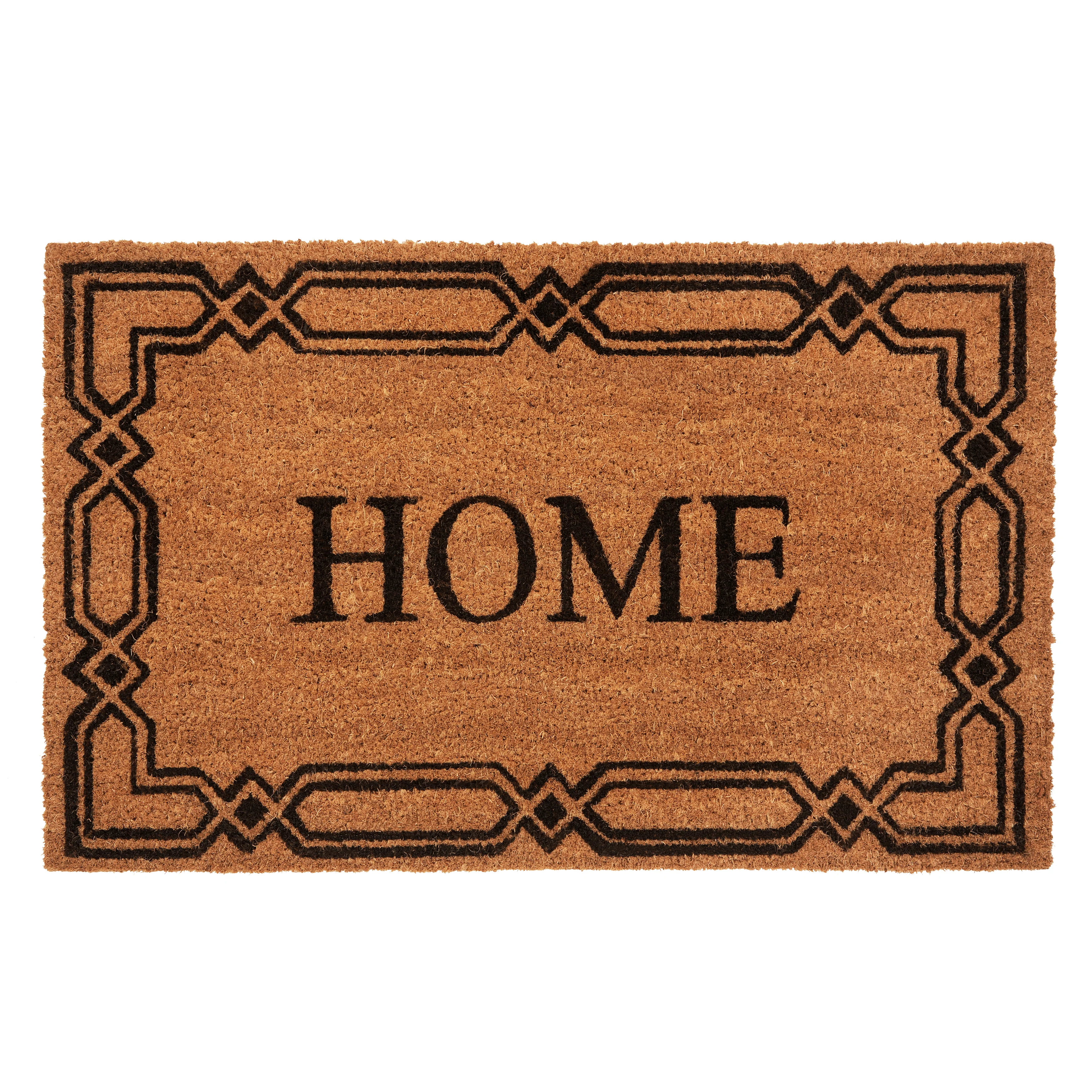 Achim Home Printed Coir Doormat, Brown-Black, 18x30 Inches