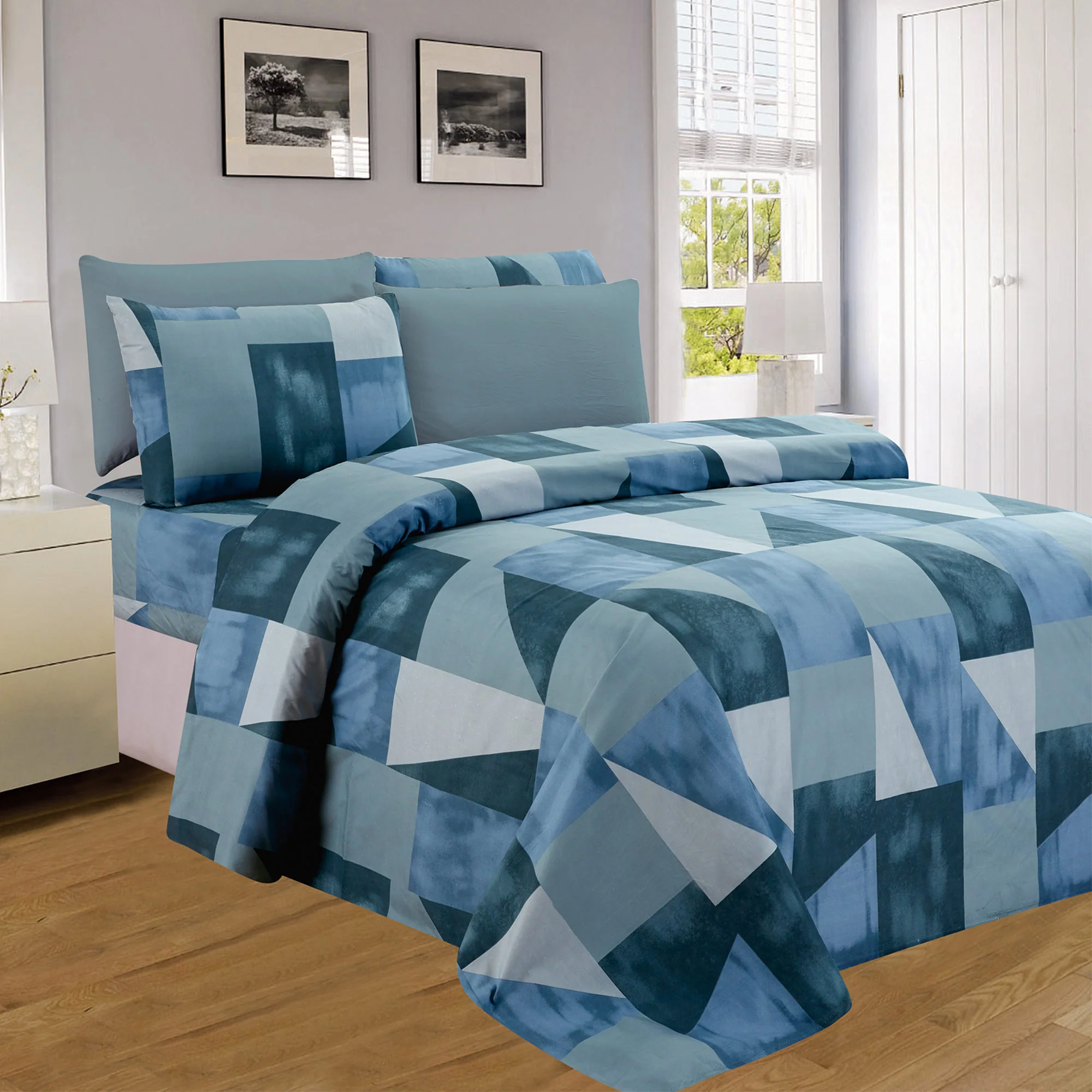 PREMIUS Mosaic Printed Wrinkle Free Microfiber Sheet Set