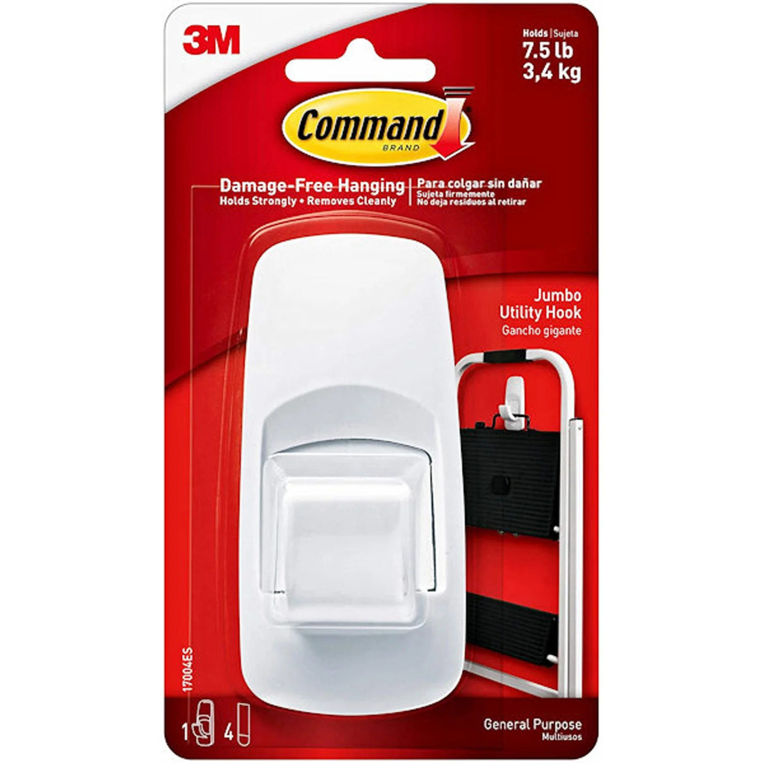 3-M Company - 17004-Es - Jumbo Hook (Pack of 4)