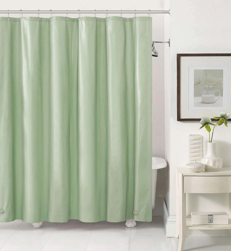 Aqua Block Premium Heavy Weight PEVA Shower Liner, Sage, 72x72 Inches