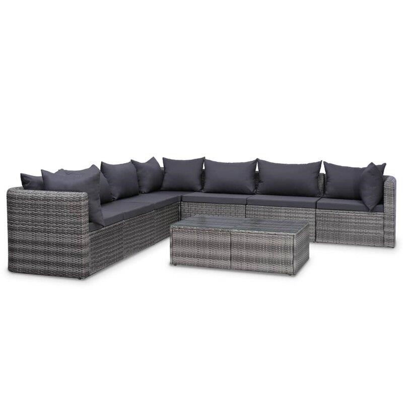 Eckington Wicker/Rattan 7 - Person Seating Group with Cushions-furniture