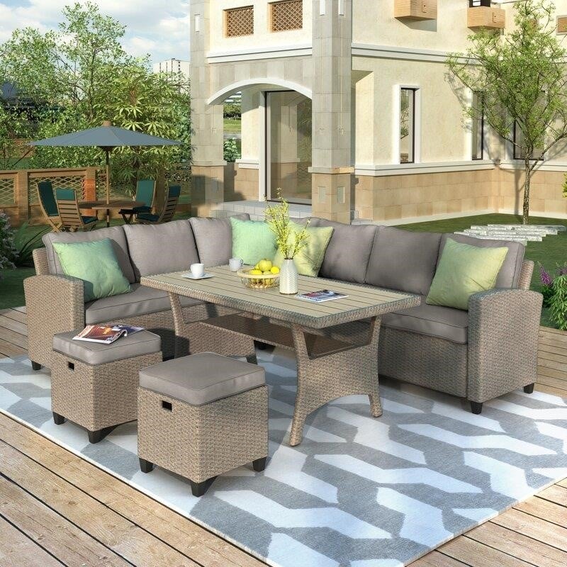 Bradyn Wicker/Rattan 7 - Person Seating Group with Cushions-furniture