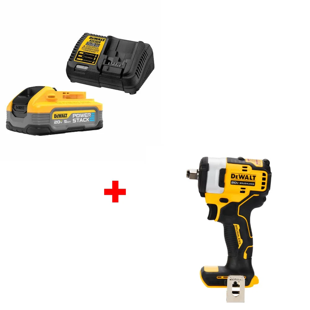 DeWalt DCBP520C 20V Max PowerStack Starter Kit w/ FREE DCF911B 20V Impact Wrench