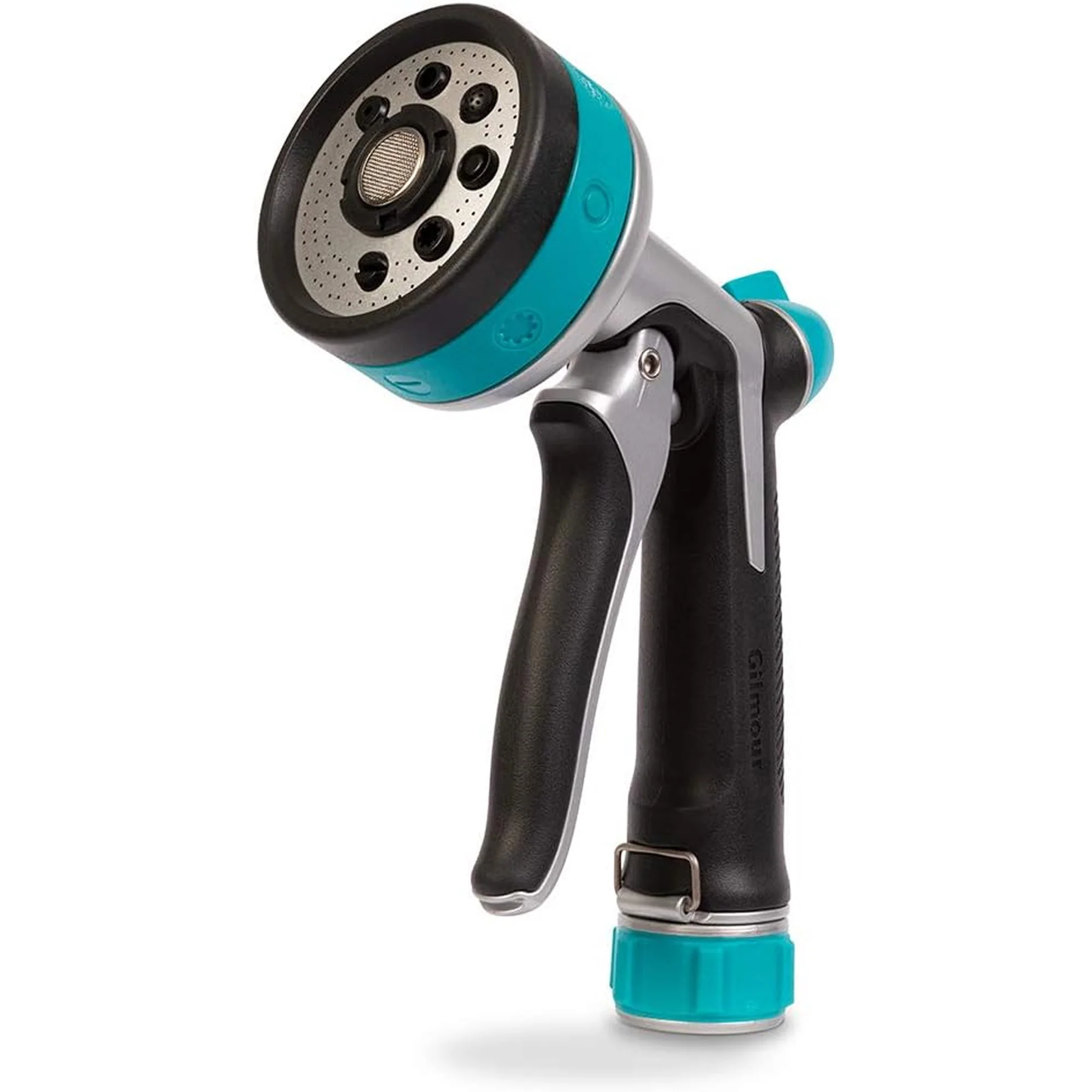 Gilmour Swivel Connect Watering Nozzel, Front Trigger, Black-Aqua