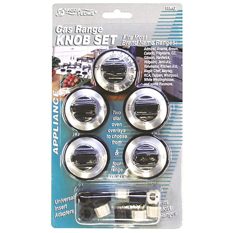 Aqua Plumb Replacement Gas Range Knob Set, Fits Most Brand Names
