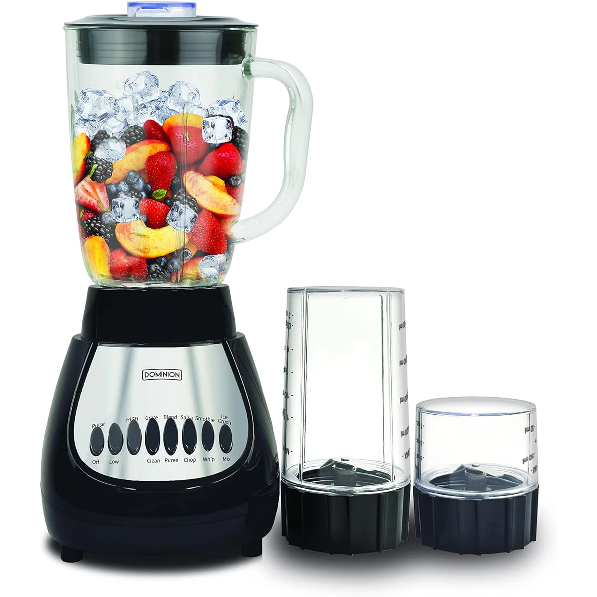 Dominion 10 Speed BlendMax Food Blender, Chopper and Grinder Combo, Black, 48 Ounces