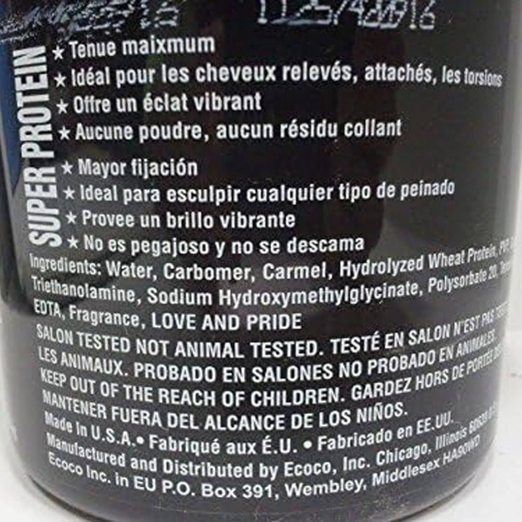 Eco Style Professional Styling Gel Super Protein, Black, 16 Ounce