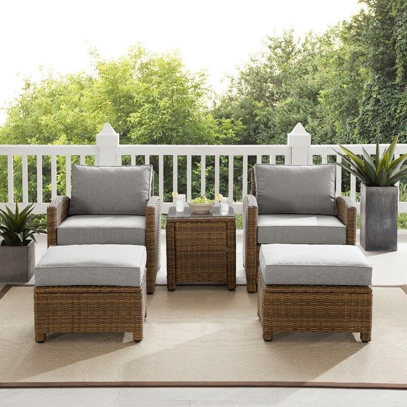 Kestner Wicker/Rattan 2 - Person Seating Group with Cushions-furniture