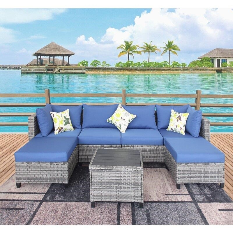 Chayden Wicker/Rattan 6 - Person Seating Group with Cushions-furniture