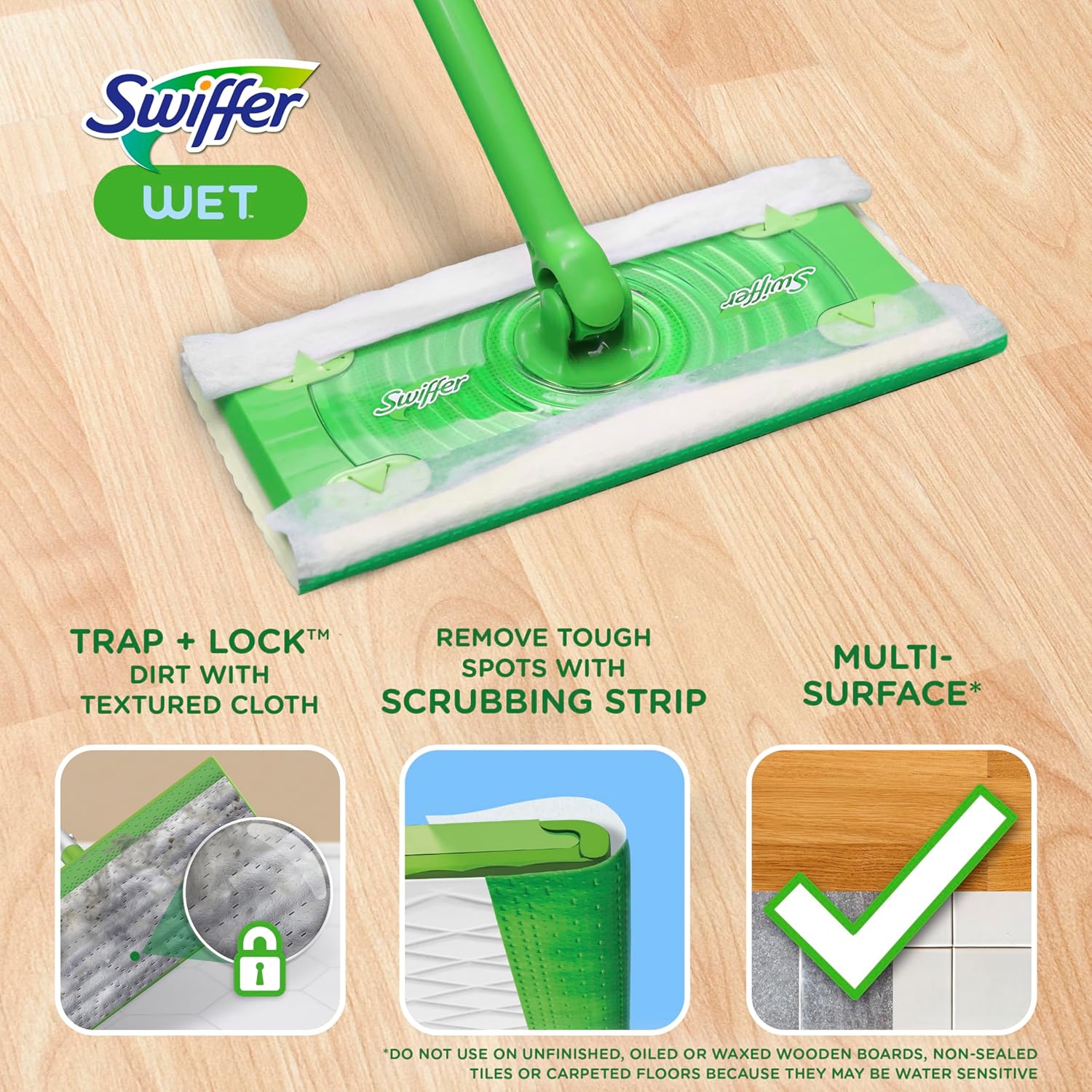 Swiffer Sweeper Wet Mopping Cloths, Open-Window Fresh, 24 count