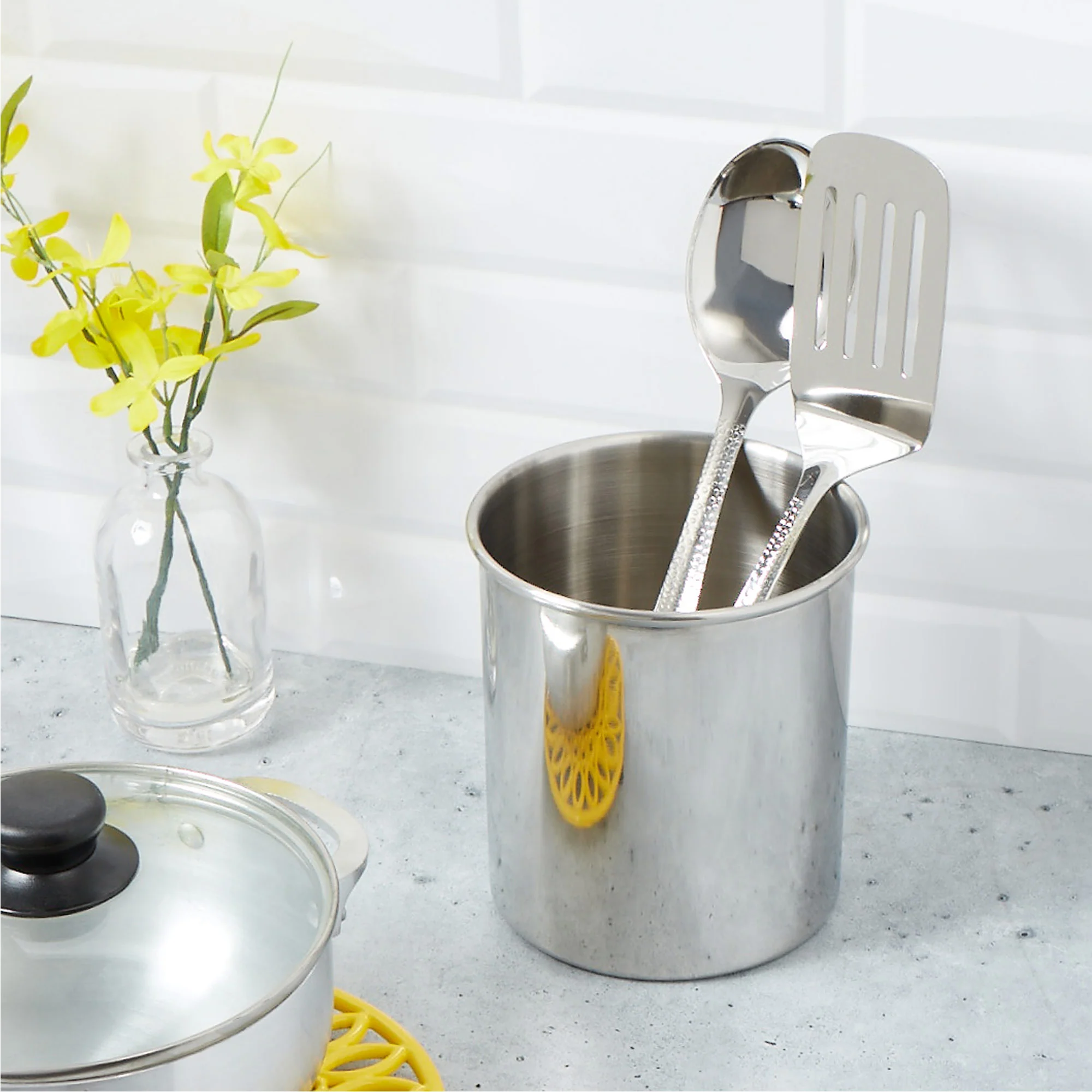 Home Basics 2 Pieces Stainless Steel Serving Tool Set, Hammered