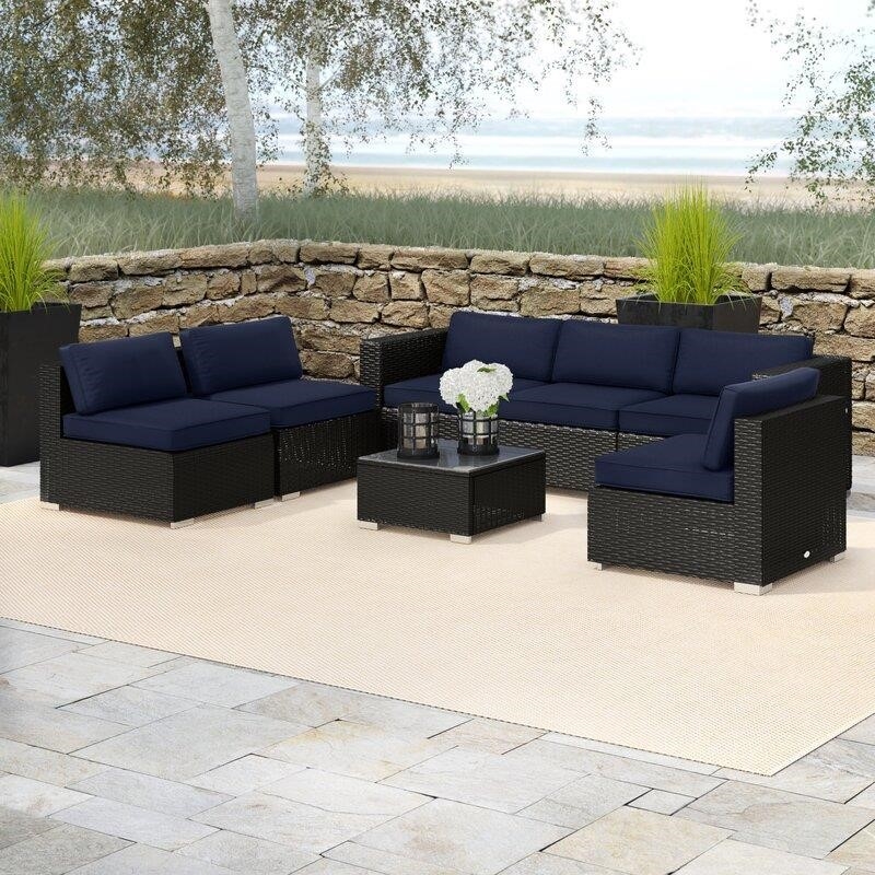 Mordecai Wicker/Rattan 6 - Person Seating Group with Cushions-furniture