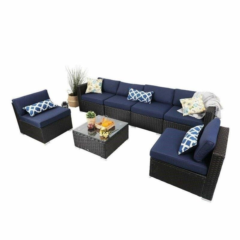 Connally Wicker/Rattan 8 - Person Seating Group with Cushions-furniture