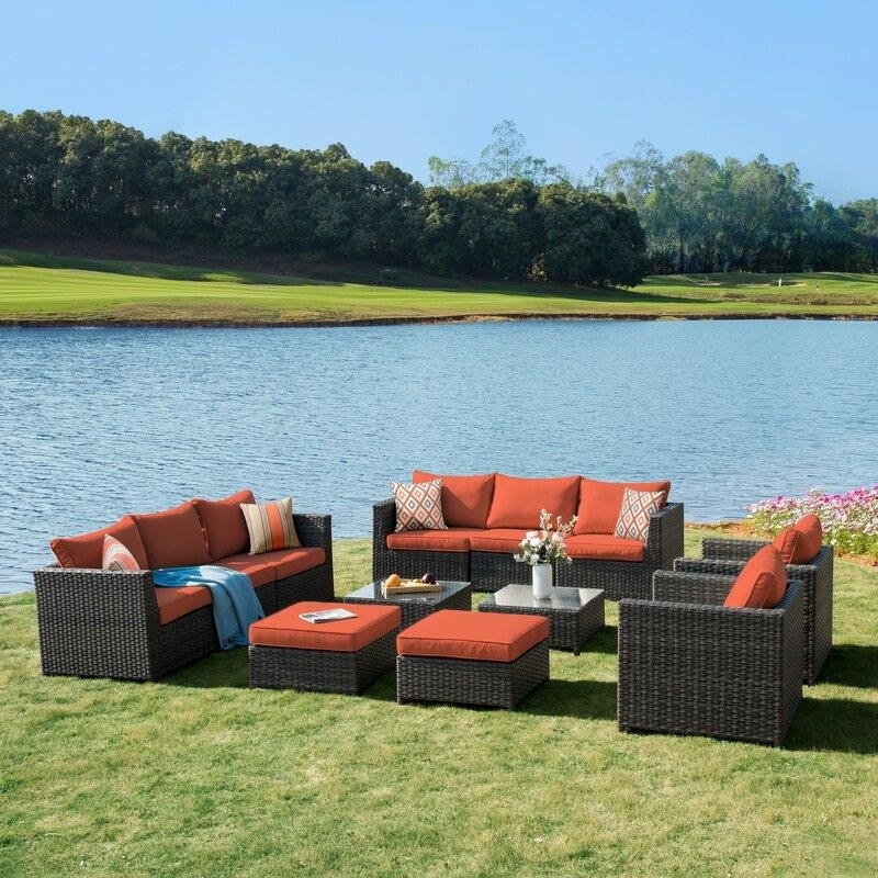 Cassville Wicker/Rattan 8 - Person Seating Group with Cushions-furniture