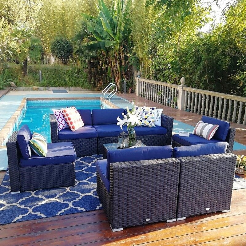 Soper Wicker/Rattan 7 - Person Seating Group with Cushions-furniture