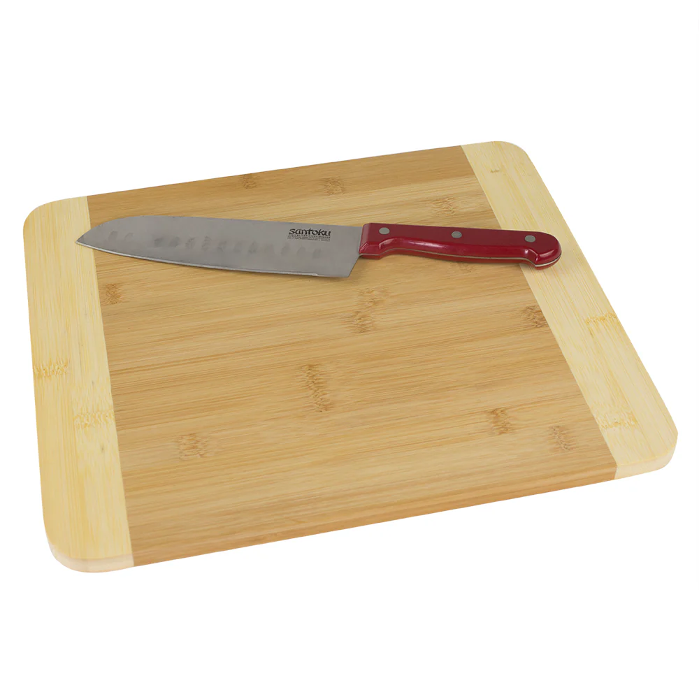 Home Basics Dual Tone Bamboo Cutting Board, Natural, 11.5x13.5 Inches