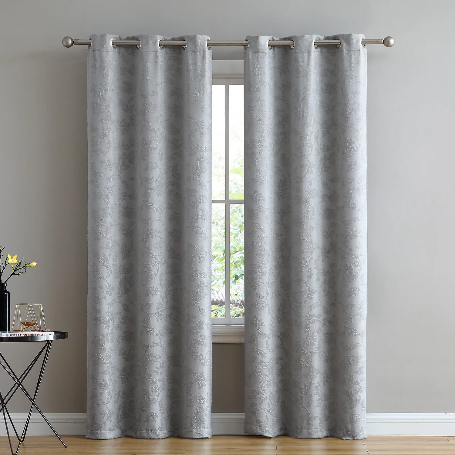 Abelina 2-Pack Embossed Room Darkening Window Panel, 74x84 Inches
