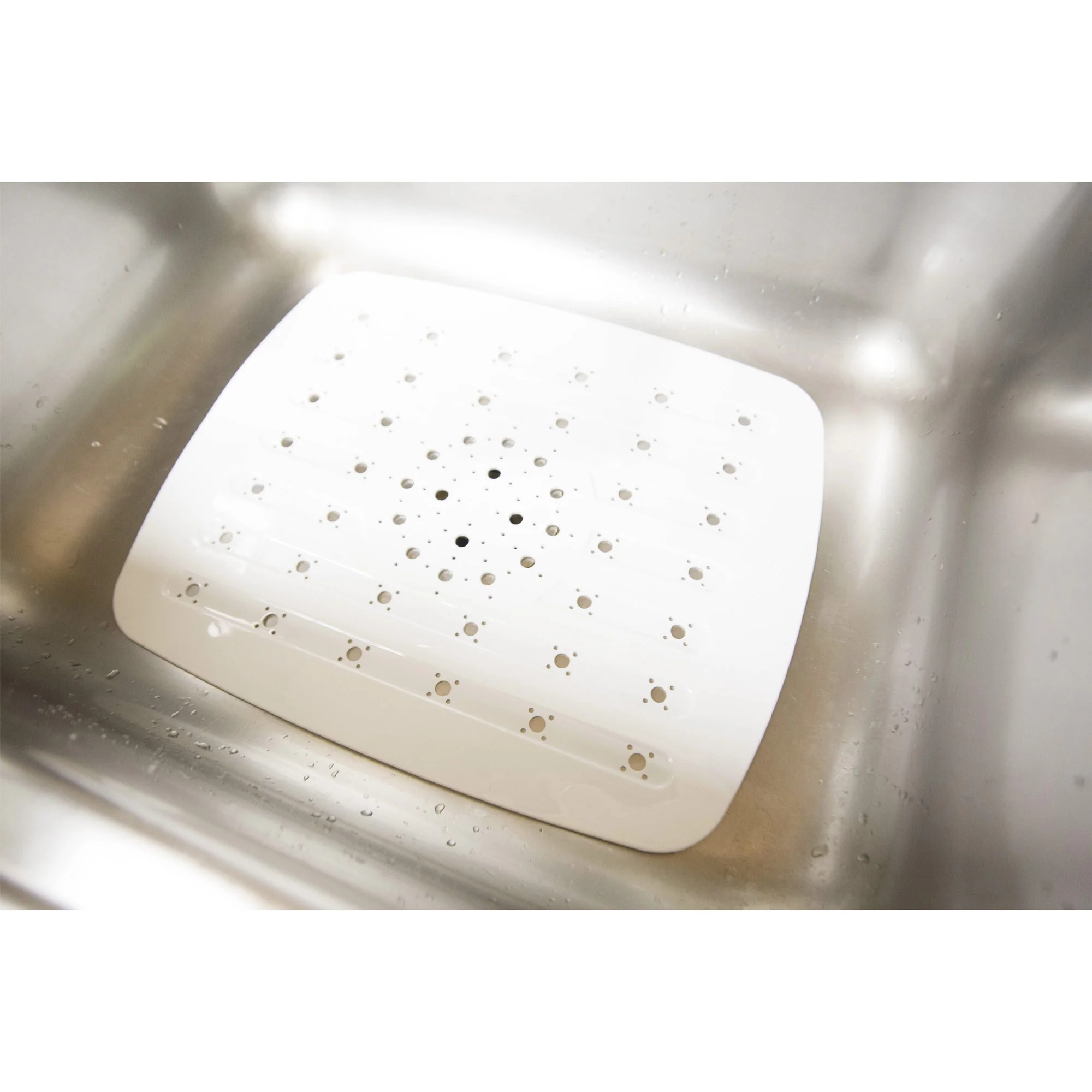 Home Basics Ktichen PVC Sink Mat, White, 15.4x12.25 Inches