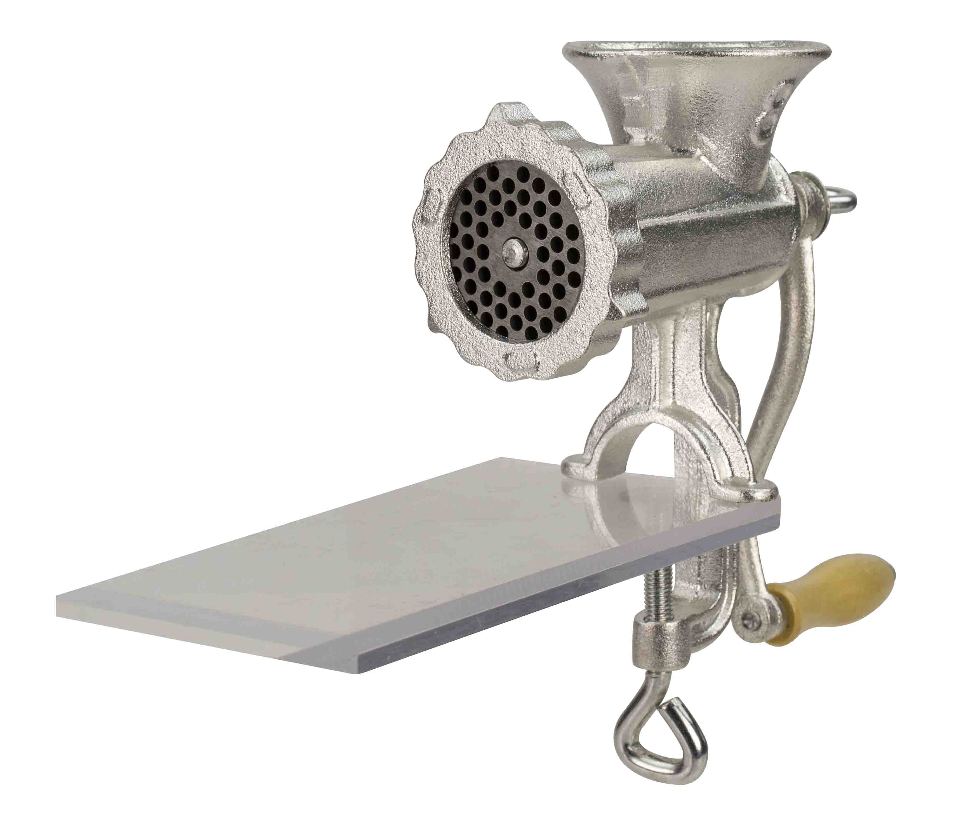 Home Basics Cast Iron Meat Grinder, Silver, 10x10.5x3.5 Inches