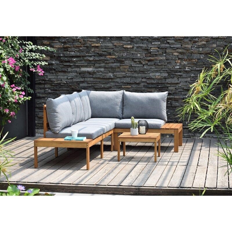 Jacobson Solid Wood 4 - Person Seating Group with Cushions-furniture