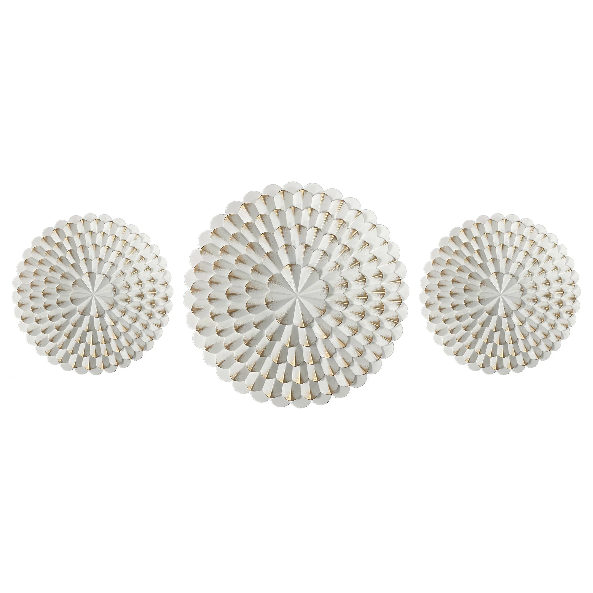PREMIUS 3 Piece Armadillian Plaque Wall Decor Set, White, 10 Inches & 14 Inches