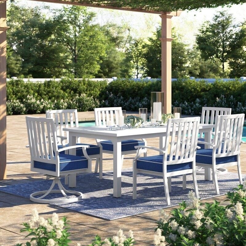 Higden Rectangular 6 - Person 70.1'' Long Dining Set with Cushions-furniture