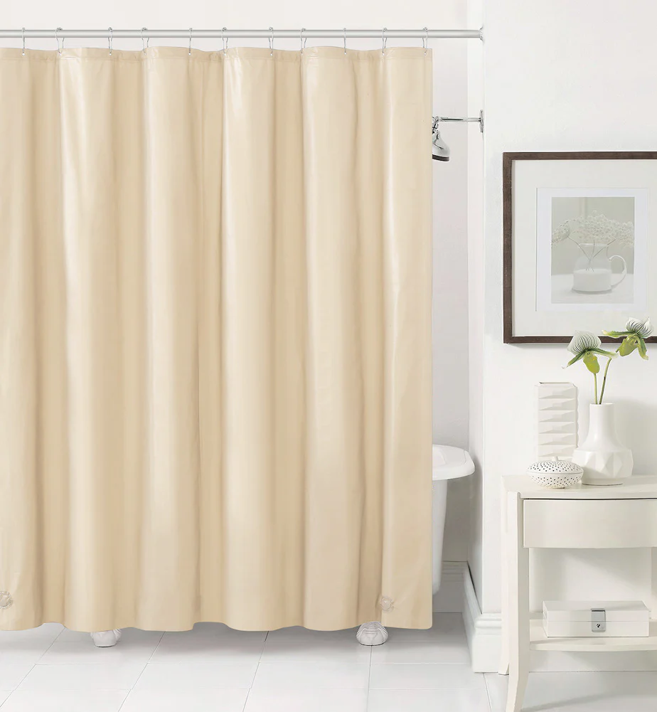Aqua Block Premium Heavy Weight PEVA Shower Liner, Beige, 72x72 Inches