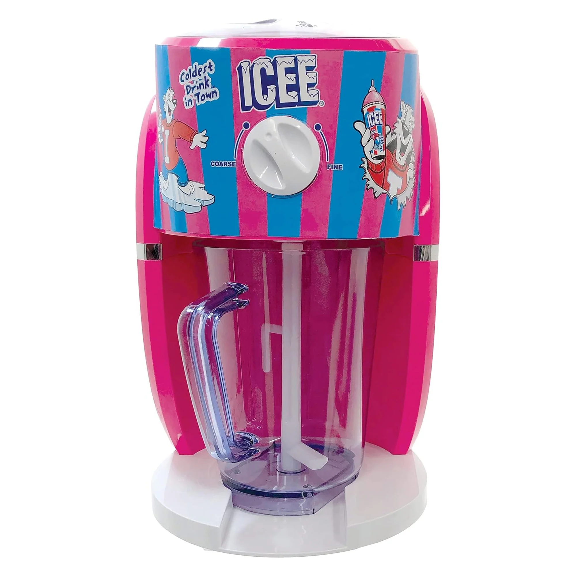 ICEE Home Shaved Ice Slushie Maker, Parlor Pink, with Syrup and Cups, 8 Ounces