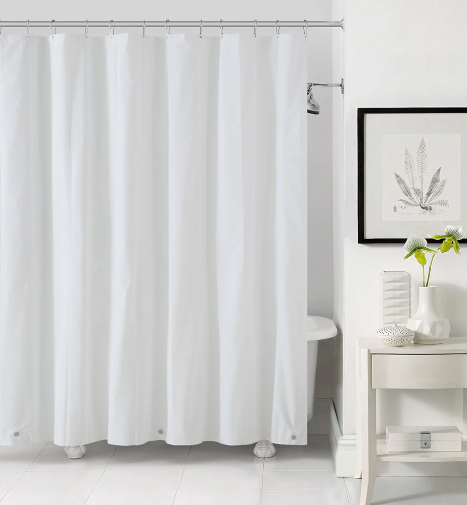 Aqua Block Premium Heavy Weight PEVA Shower Liner, White, 72x72 Inches
