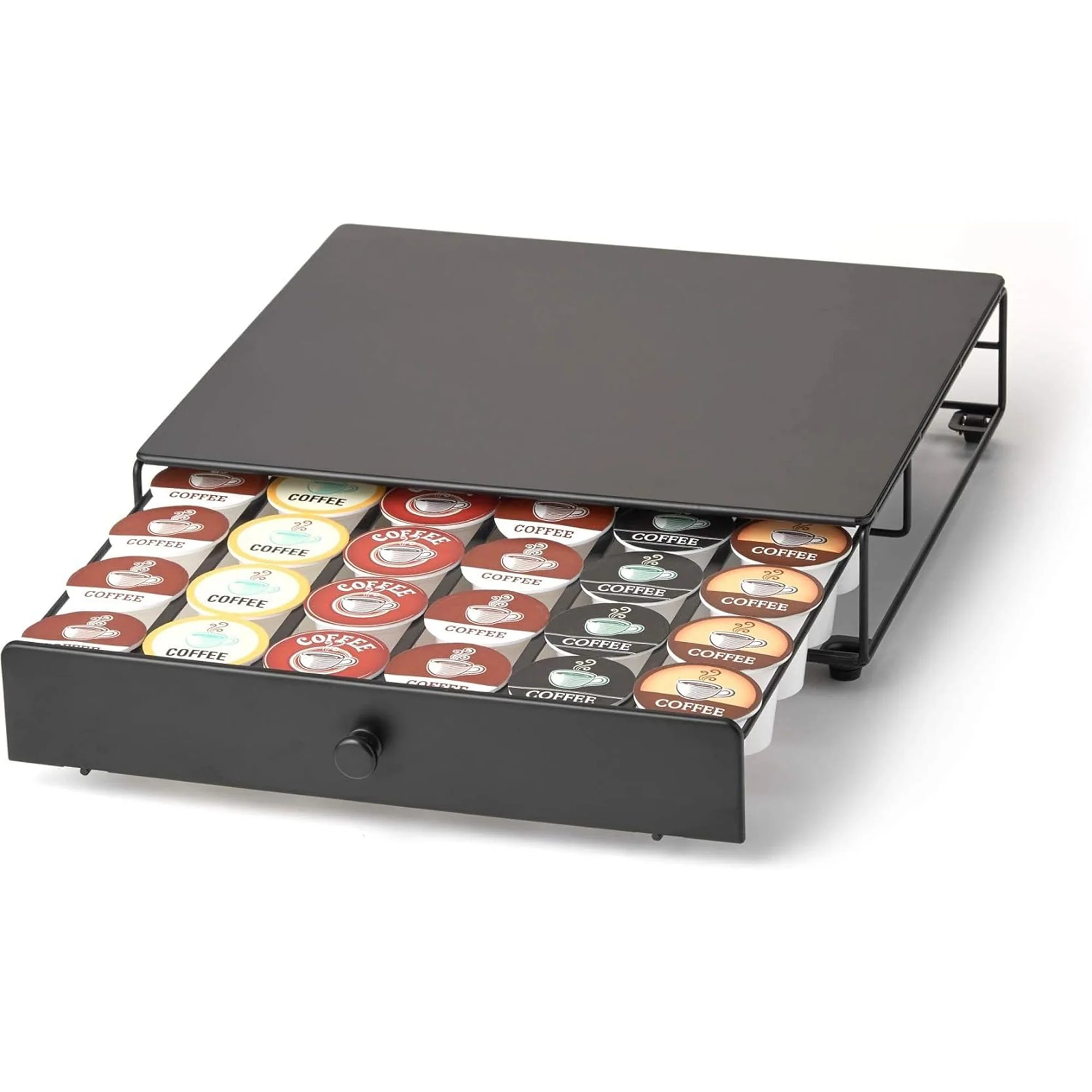 Nifty Compact Under Coffee K-Cups Pod Storage Drawer, 36 Pod Pack Holder, Black