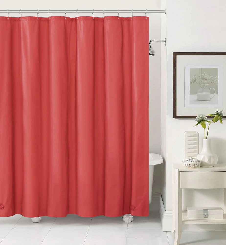 Aqua Block Premium Heavy Weight PEVA Shower Liner, Red, 72x72 Inches