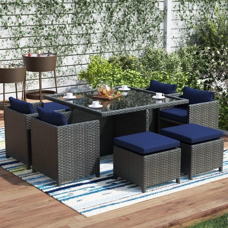 Tripp Square 6 - Person 52.5'' Long Dining Set with Cushions-furniture