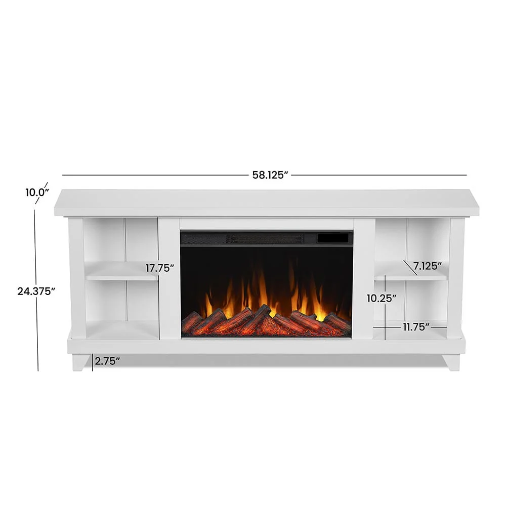 Penrose Infrared Electric Fireplace TV Stand in White