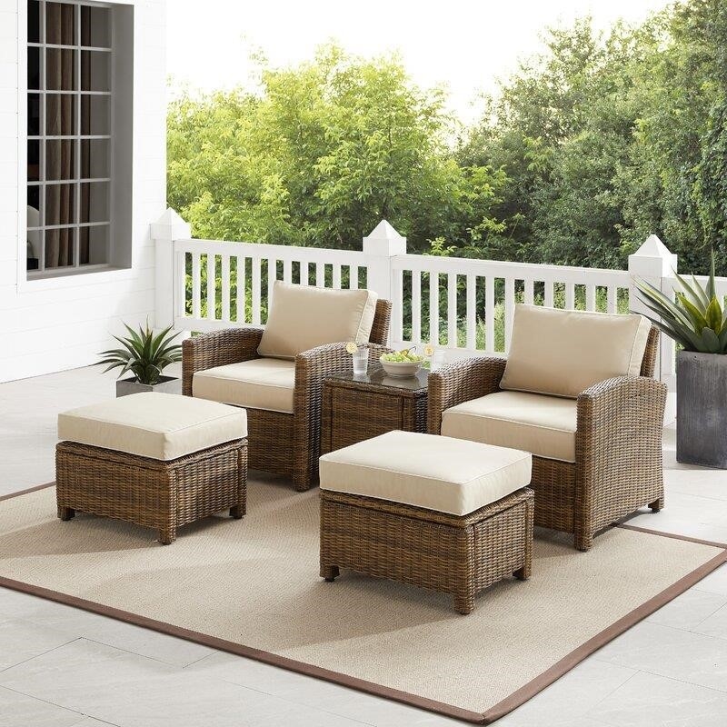 Kestner Wicker/Rattan 2 - Person Seating Group with Cushions-furniture