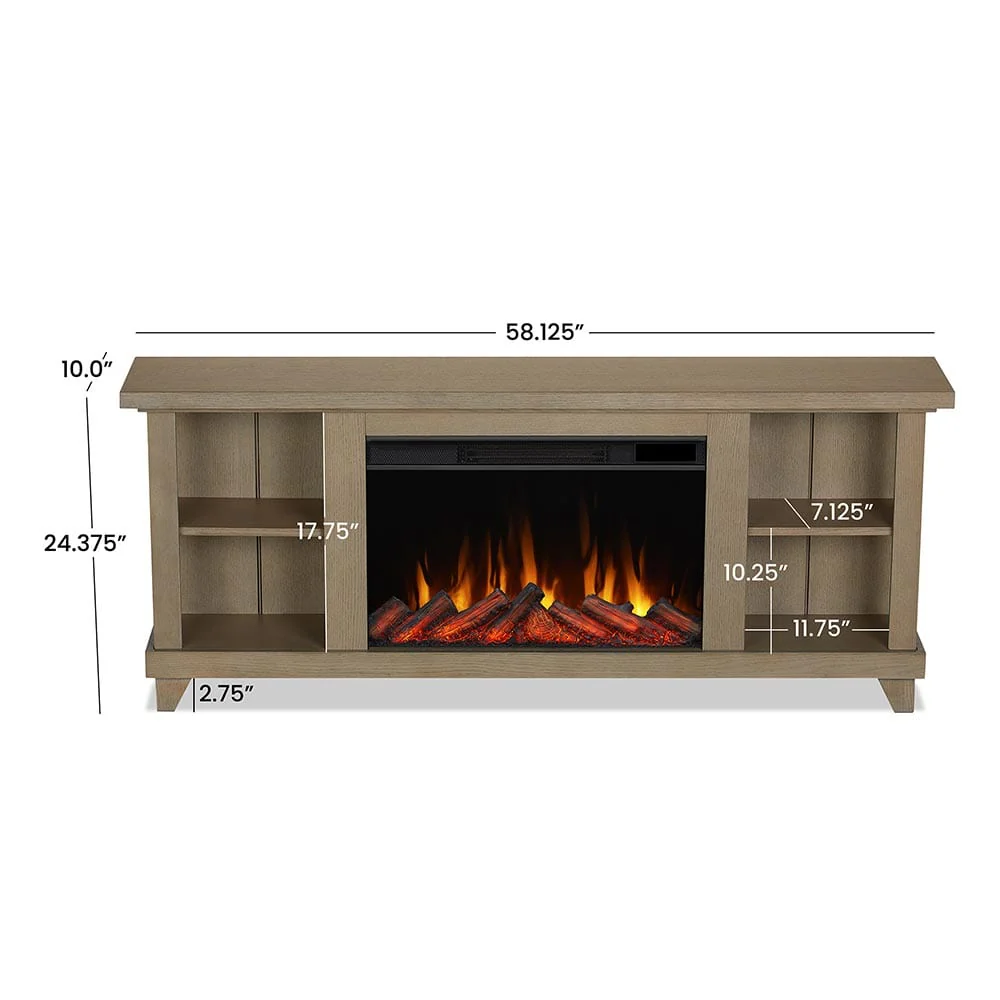 Penrose Infrared Electric Fireplace TV Stand in Driftwood