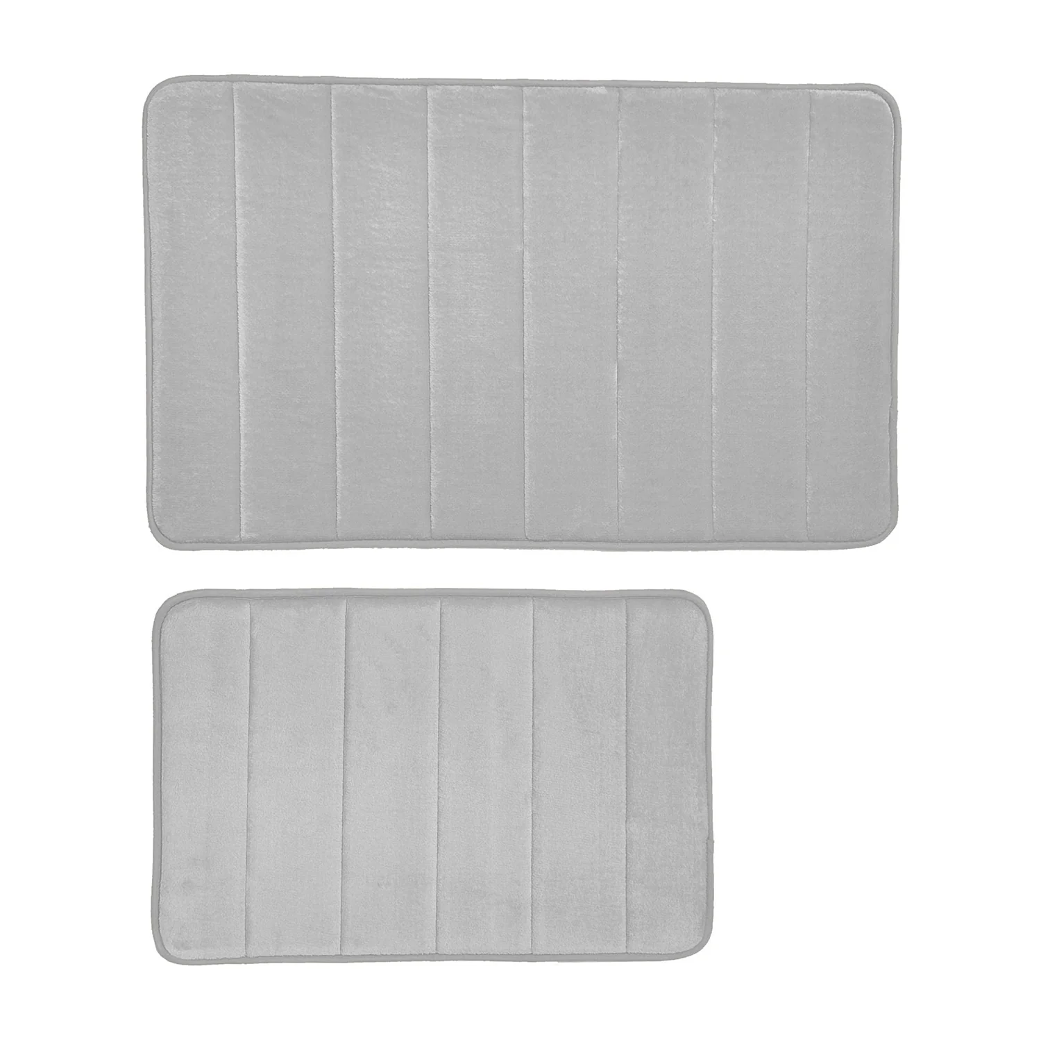 Aspen Stripe Design 2 Piece Memory Foam Bath Rugs, 17x24-20x30 Inches