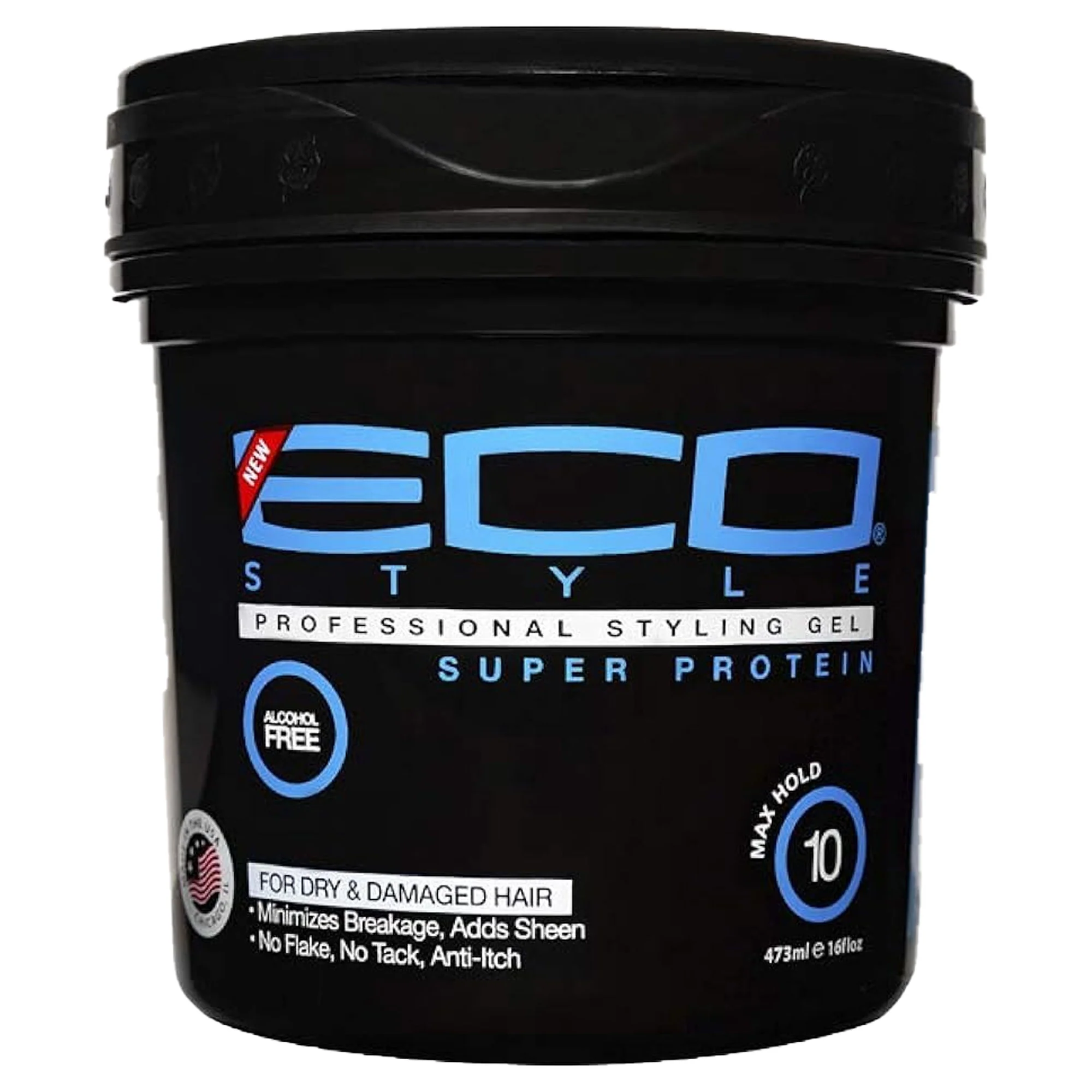 Eco Style Professional Styling Gel Super Protein, Black, 16 Ounce