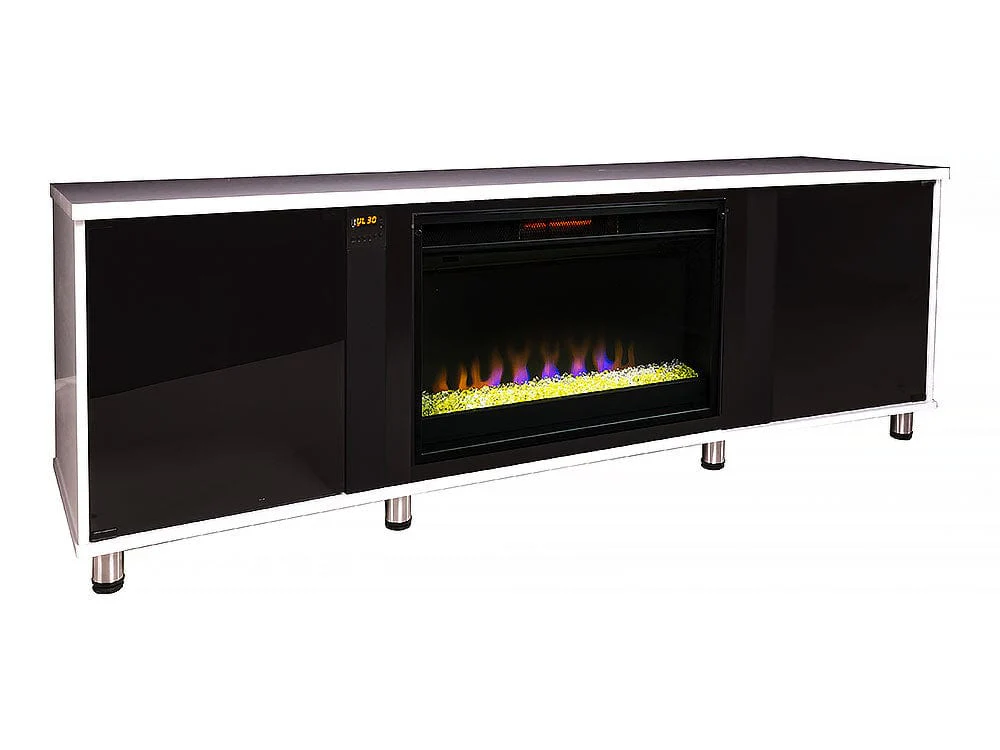 Voyager Infrared Electric Fireplace Entertainment Center in Dove Grey