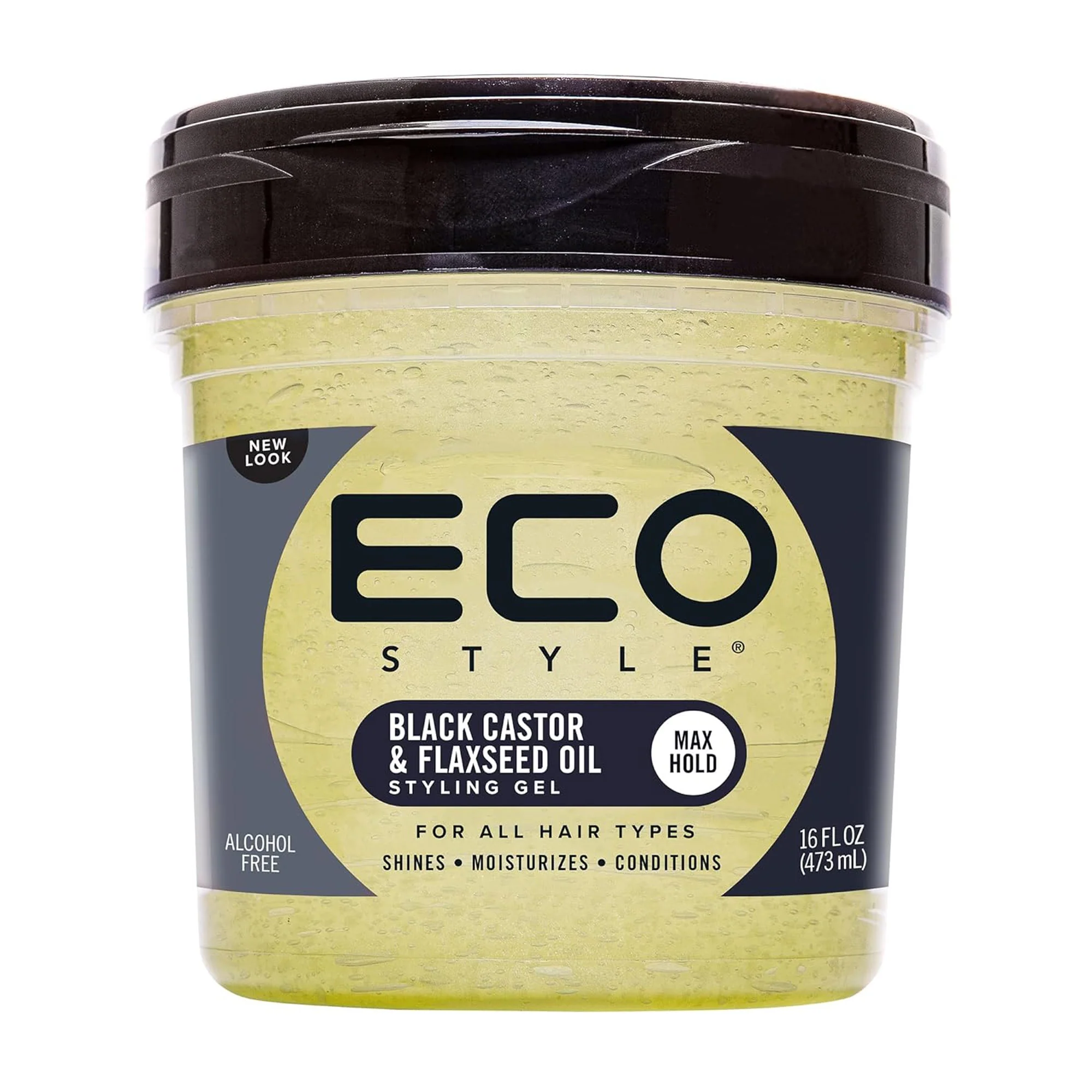 Eco Style Black Castor & Flaxseed Oil Styling Gel, Max Hold, 16 Ounce