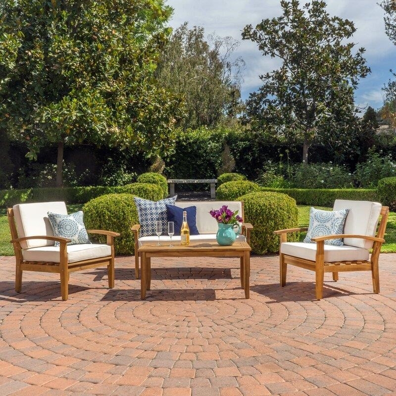 Juno Solid Wood 4 - Person Seating Group with Cushions-furniture