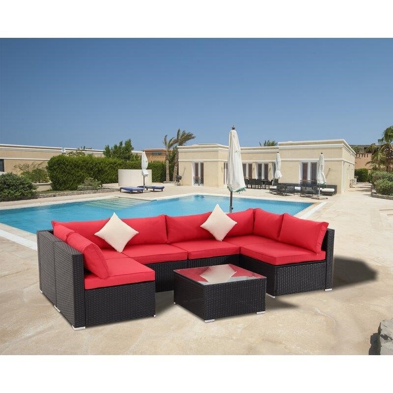 Gwendalyn Wicker/Rattan 6 - Person Seating Group with Cushions-furniture