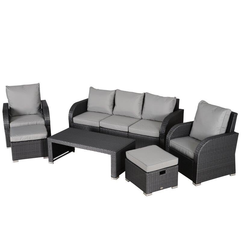 Jayden-John Wicker/Rattan 352 - Person Seating Group with Cushions-furniture