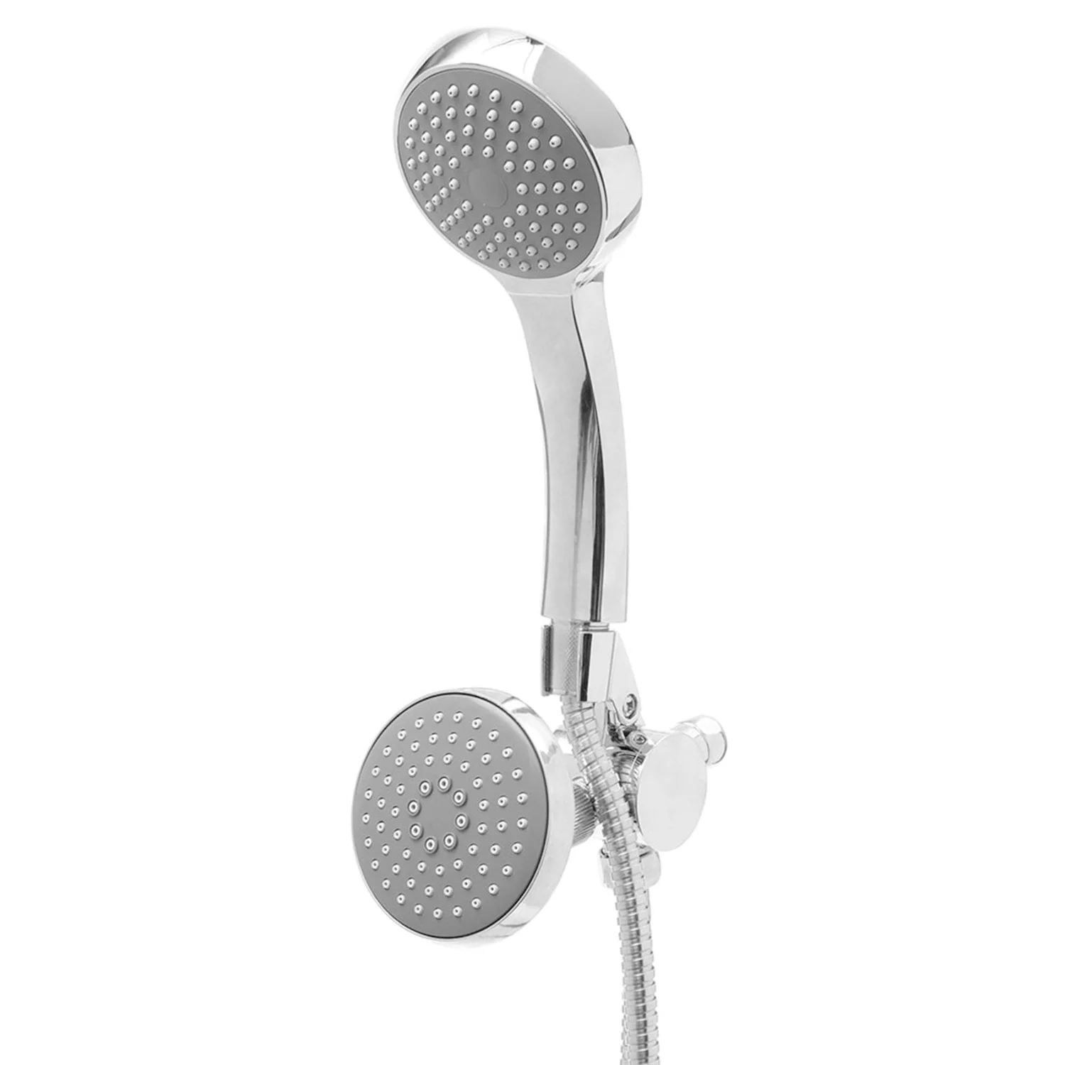 Home Basics Stainless Steel Adjustable Dual Shower Head Massager, Chrome