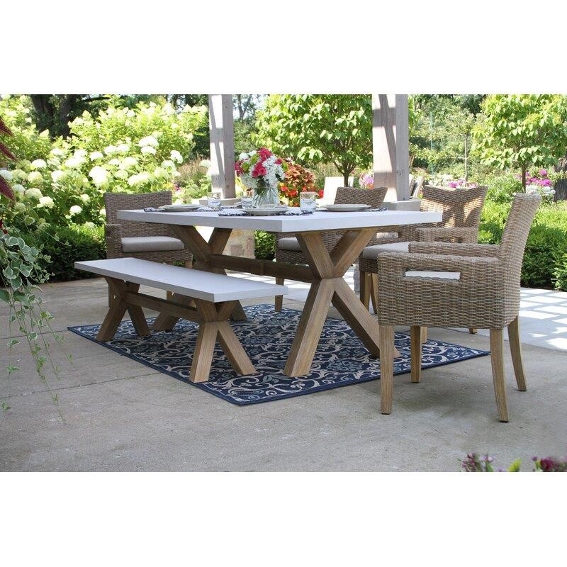 Rex Rectangular 6 - Person 74'' Long Dining Set with Cushions-furniture