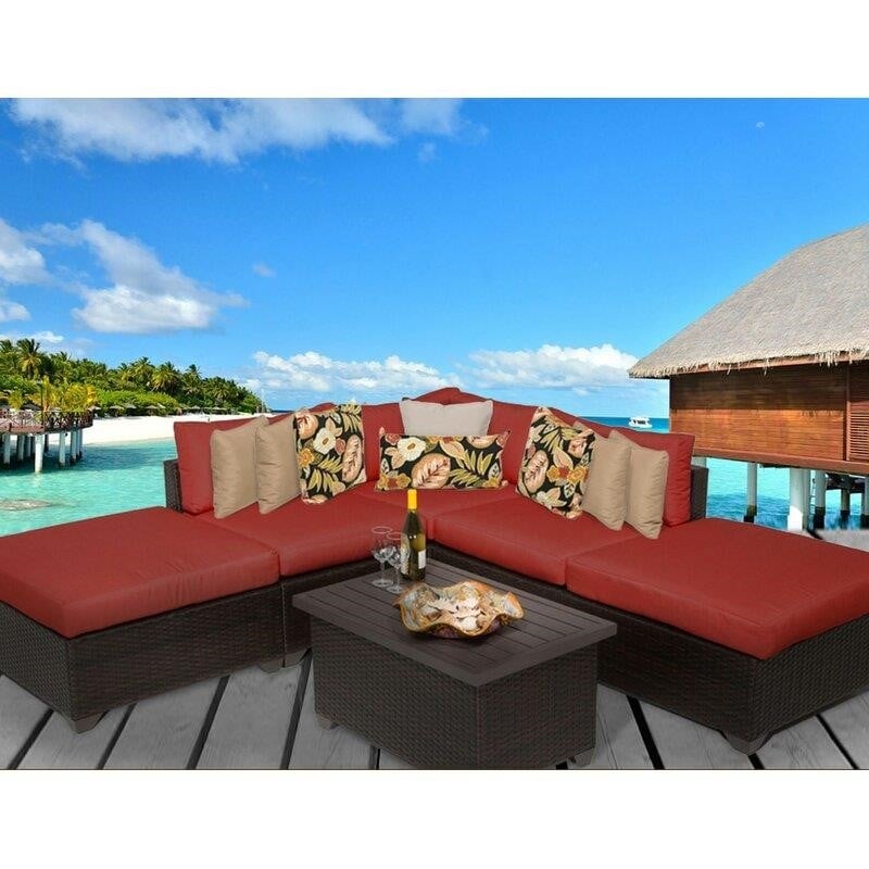 Fernando All Weather Wicker/Rattan 4 - Person Seating Group with Cushions-furniture