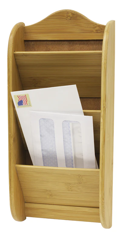 Bamboo 3 Slot Letter Rack - Natural