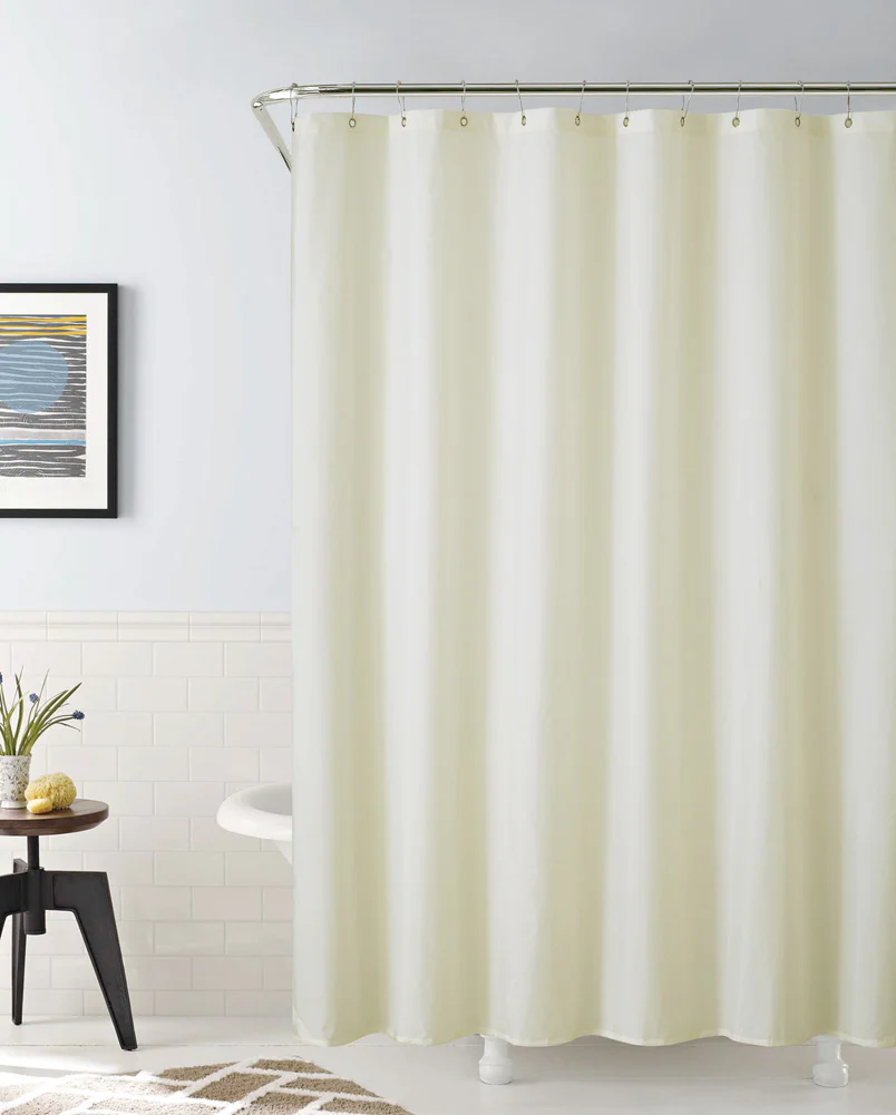 Aqua Block Laminated Water Repellent Fabric Shower Liner, Ivory, 72x72 Inches